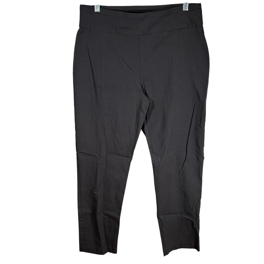 Zac & Rachel Womens Black Pull On Straight Leg Dress Pants Size 14 Stretch Work
